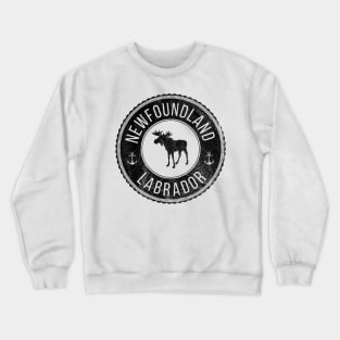 Newfoundland Moose Badge || Newfoundland and Labrador Clothing & Shirts Crewneck Sweatshirt